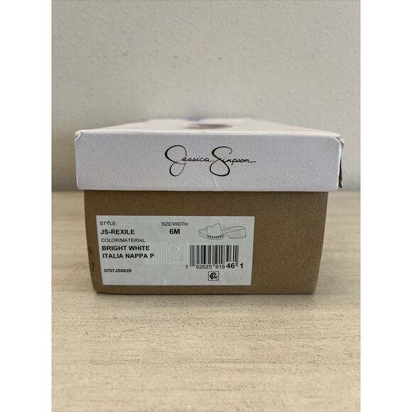 Jessica Simpson Womens Sz 6M Rexile wood Platform Slide Sandals White - Picture 14 of 14